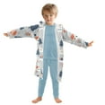thumbnail image 7 of FORMRS Niños Bathrobe Unisex Hooded Robe Soft Plush Pajamas Sleepwear, Size 4-6T, Gray Cartoon Houses, 7 of 7