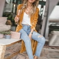 thumbnail image 4 of clear 50% off Winter Cardigan for Women Usmixi Long Coat for Women Loose Long Sleeve Comfy Gold Velvet Cardigan Outwear Ladies Girls Casual Solid Open Front Trench Jacket 2023 Jacket Holiday, 4 of 7