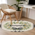 thumbnail image 3 of Area Rug 48in, Summer Words Farm Daisy Flowers Floor Carpet Living Room Rug, Black White Butterflies Non-Slip Welcome Mat Indoor Rugs for Bedroom Dining Room, 3 of 9
