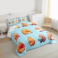 thumbnail image 3 of Homewish Cartoon Capybara 3 Pieces Queen Comforter Set for Preppy Children Kids,Kawaii Animal Ultra Soft Bedding Sets,Cute Wildlife Bedding Comforter Set,Microfiber Bedroom Decor,Reversible, 3 of 8