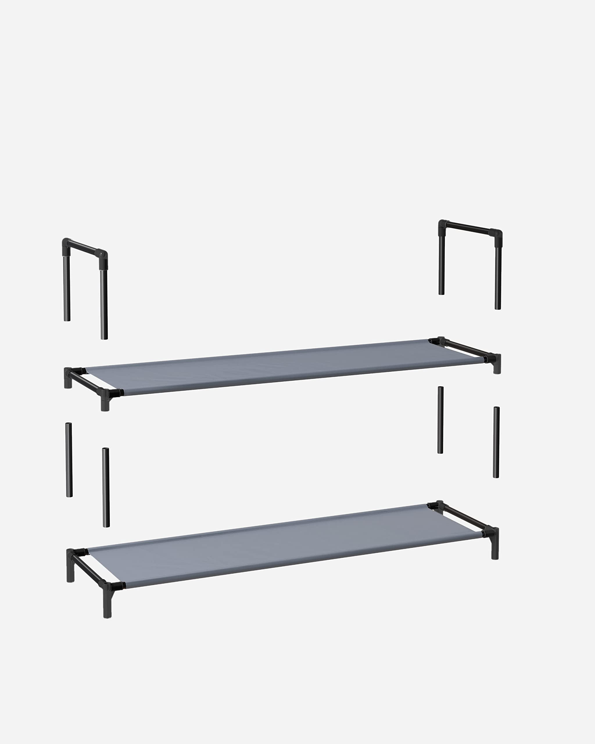 Songmics Shoe Rack  10-tier Shelf Storage Organizer 11 X 17.7 68 Inches Metal Frame Non-woven Fabric Shelves For Entryway Bedroom Gray Ulsh010g01