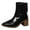 Black, variant on UngA Woman's Boots Fold Over Slouchy Boots Chunky Heels Square Toe Pull On Booties Stacked Pleated Boots for Women Mid Calf Black,Size 6.5