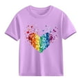 thumbnail image 4 of ATOGUTA Baggy Shirts Girls Cute Summer T-Shirt Graphic Short Sleeve Tees Tops School-Day Clothes Size 3T-10, Purple, 4 of 6