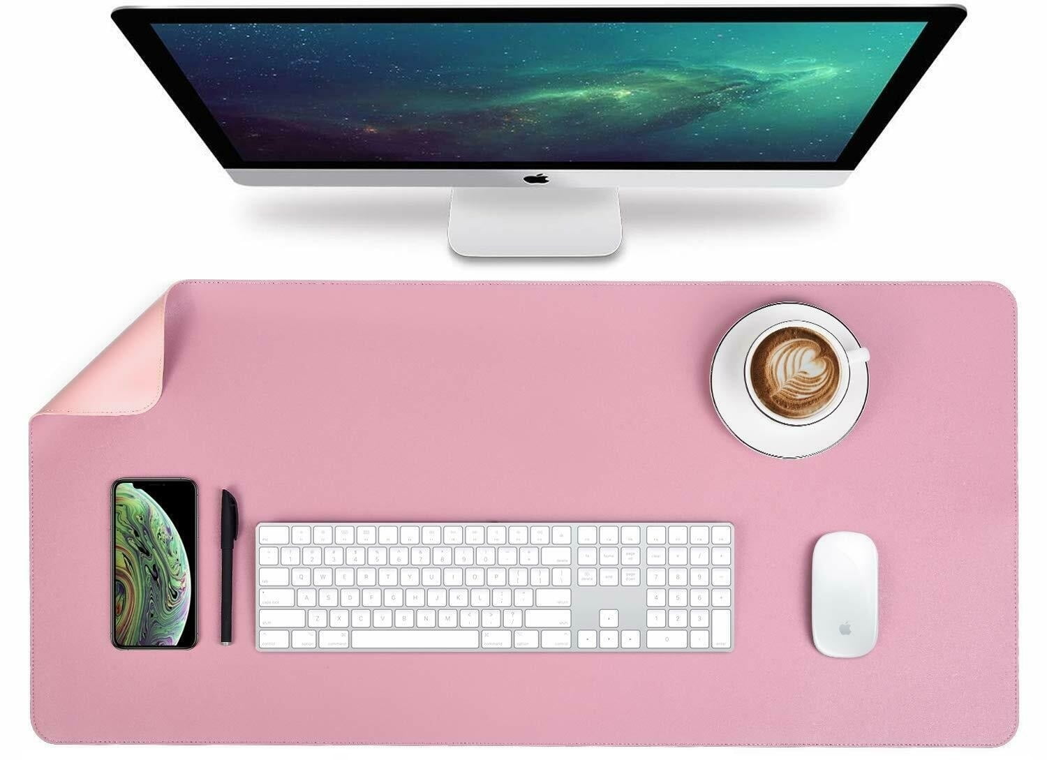 Large AntiSkid Desk Pad/Mat Dual Sided for Office and Home,Waterproof PU Leather Desk Blotter