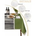 thumbnail image 5 of Sage Green Black Suqare Tablecloth - 54 x 54 Inch, Farmhouse Striped Modern Abstract Art Waterproof & StainResistant Tablecloth, Washable Oil-proof Table Cover for Dining/Party/Wedding/Camping/Buffet, 5 of 9