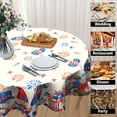 thumbnail image 4 of 4th of July Patriotic Round Tablecloth American Flag Stars Fireworks Floral Table Cloths Independence Day Memorial Day Table Cover 60 Inch for Holiday Party Picnic Dinner Decor, 4 of 6