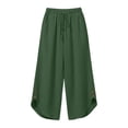 thumbnail image 6 of Dvprdro Loose Fit Capri Pants for Women Cotton Drawstring Elastic Waist Side Pockets Solid Summer Casual, 6 of 8