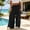 Black wide leg lounge pants with pockets a1, variant on Cagogo Women's Wide Leg Drawstring Flowy Lounge Pants with Pockets Casual Beach Vacation Long Pants Loose Elastic Waisted Summer Travel Trousers, Army Green M