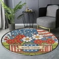 thumbnail image 6 of Round Area Rug, Flag2 Non-Slip Floor Mat, Soft Washable Carpet for Living Room Bedroom Decor 31 Inch, 6 of 6