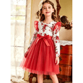 thumbnail image 3 of Lanbubble Girls Floral Tutu Dress Long Sleeve Tulle Princess Party Dress 3-4 Years, 3 of 5