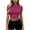 Wine, variant on Otntypg Womens Short Sleeve Cropped Athletic T Shirts - Buttery Soft Summer Crop Tops Slim Fit Y2k Basic Solid Color Crew Neck Tees for Workout Going Out Tshirts