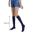 thumbnail image 2 of Linyer Stripes Thigh High Socks Simple Style Sports Games Legwarmers Valentines Day Women Accessories for Daily Wear Halloween Party Purple stripe, 2 of 3