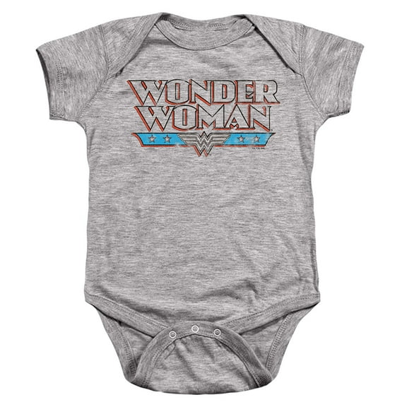 Wonder Woman Wonderwoman Retro 2 Unisex Infant Snap Suit for Baby (6 Months) Athletic Heather