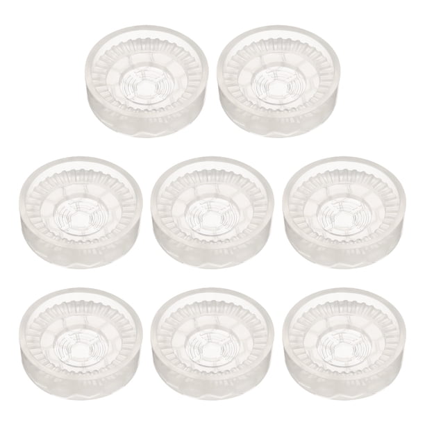 Uxcell 8pcs Round Rubber Furniture Caster Cups, Transparent (Fit for 0.8 - 1.6 Inch)
