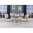 thumbnail image 5 of Round 45" x 45" 5pc Clear Glass Dinette Set with Pink Chairs, 5 of 5