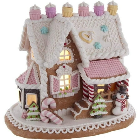 

YhbSmt 9-Inch LED Lights Gingerbread House Multi