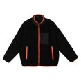 thumbnail image 7 of Herrnalise Men's Fleece Lamb Fleece Jacket Warm Hoodless Jacket Cotton Jacket Black, 7 of 7