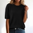 thumbnail image 2 of XEDZYT Womens Summer Tops Crewneck Knit Short Sleeved Shirts Lightweight Soft Blouse Size S, 2 of 4