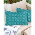 thumbnail image 6 of Teal Morocco Throw Pillow Cover 24 x 36 Inch Decorative Pillow Cover Geometric Leaf Diamond Lattice Abstract Lumbar Pillowcase Seasonal Rectangle Cushion Case for Couch Sofa Bed Living Room, 6 of 7