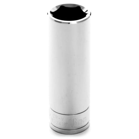 Perform Tool W32418 0.5 In. Drive 18 mm. 6 Point Deep Well Socket