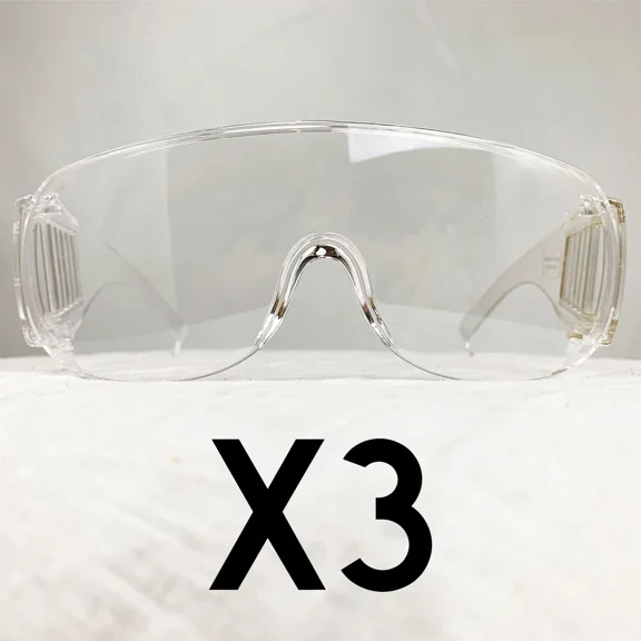 Chromacast Defense Protective Fogless Plastic Eye Glasses Lab Work - 3 Pack