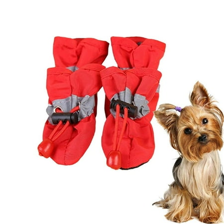 AITOCO Waterproof Dog Shoes 4 PCS Anti-Slip Pet Shoes Dog Rain Boots with Adjustable Drawstring Soft Breathable Anti-Slip Dog Paw Protector for Small Medium Dogs and Cats thrifty