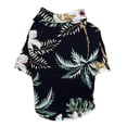 thumbnail image 1 of Pet Dog Cat Summer Printed Shirt Hawaii Beach Flower Shirt for Cat Dog Pet T-shirt Clothes Spring Summer Vest Coat Puppy Costumes Thin Short Sleeve Clothing Coconut Tree Pattern, Black, XS, 1 of 8