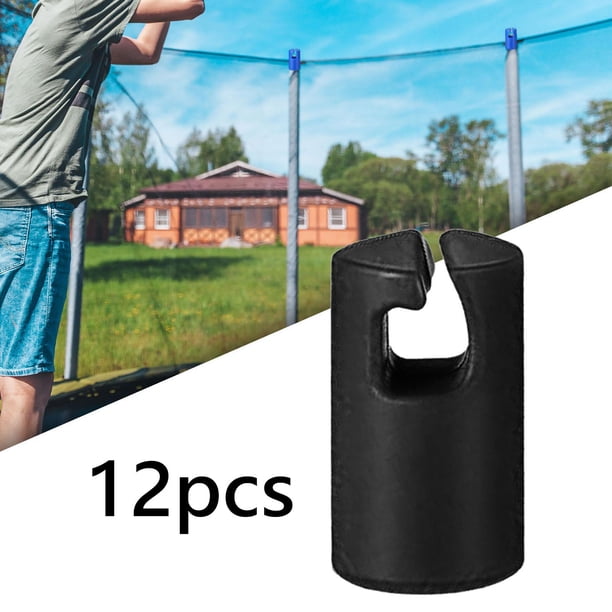 Cubiertas para postes de trampolín Colamx de polipropileno Negro 12 piezas