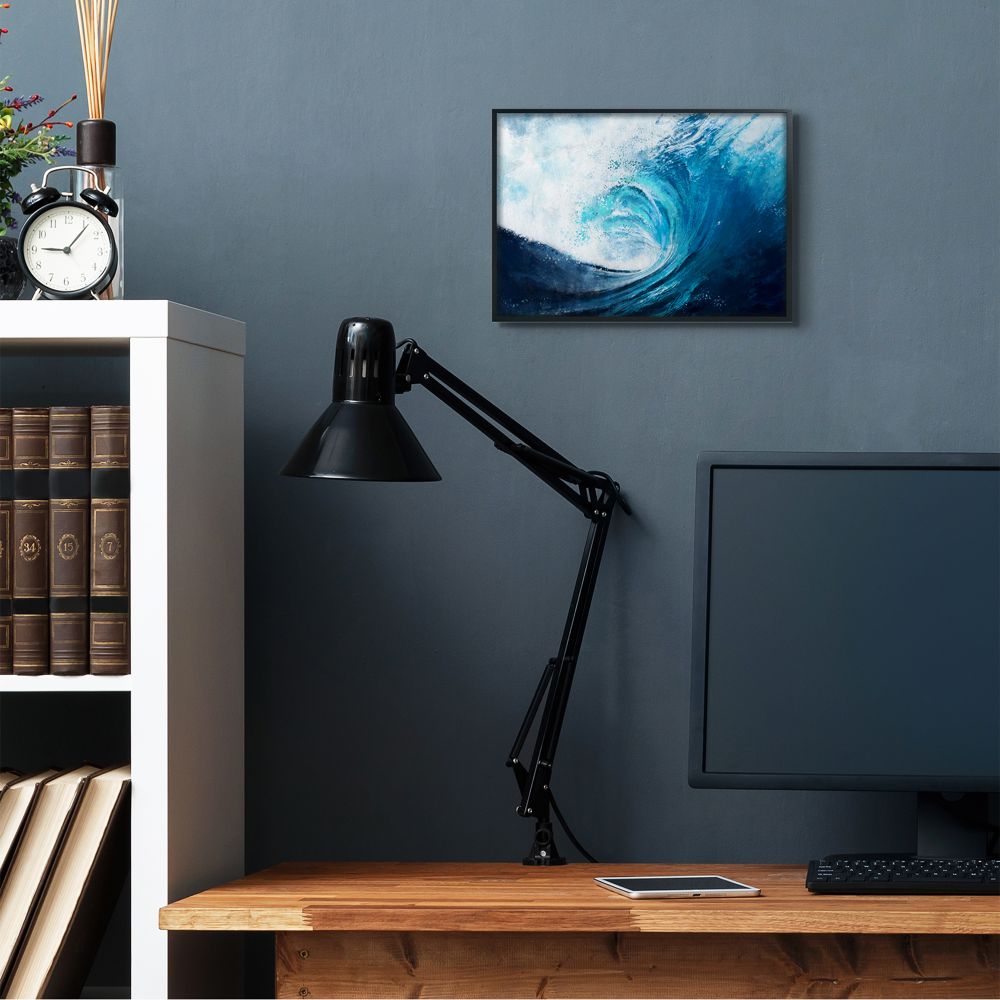 Stupell Industries Cresting Ocean Wave Blue Beach Painting Black Framed Wall Art, 11 x 14, byZiwei Li