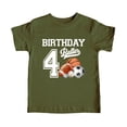 thumbnail image 4 of 4th Birthday Baller Shirt for Boys Sports Theme Party T-Shirt for 4 Year Old Kids Military Green Shirt 3T, 4 of 5
