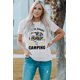 thumbnail image 3 of ABPHQTO Camiseta rasgada con estampado gráfico blanco LIFE IS SHORT GO CAMPING para mujer, 3 of 5