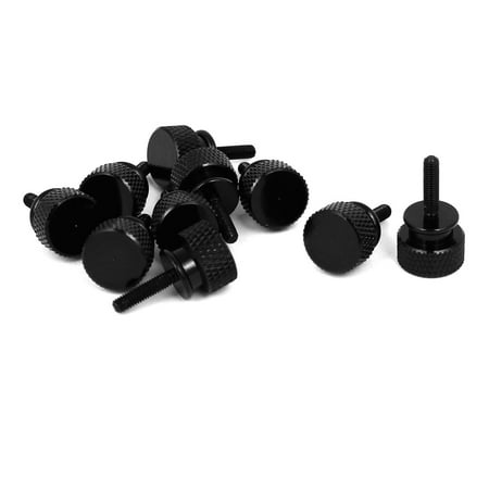 

Computer PC Case Aluminum Alloy Knurled Thumb Screws Black M3x12mm 10pcs