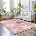 thumbnail image 3 of Area Rugs 4'x6'. Pink Starfish Coastal Carpet Runner Indoor Outdoor Rugs Home Decor Aesthetic, Nautical Summer Ocean Abstract Art Non Slip Mats Washable Accent Rug for Living Room Bedroom, 3 of 8