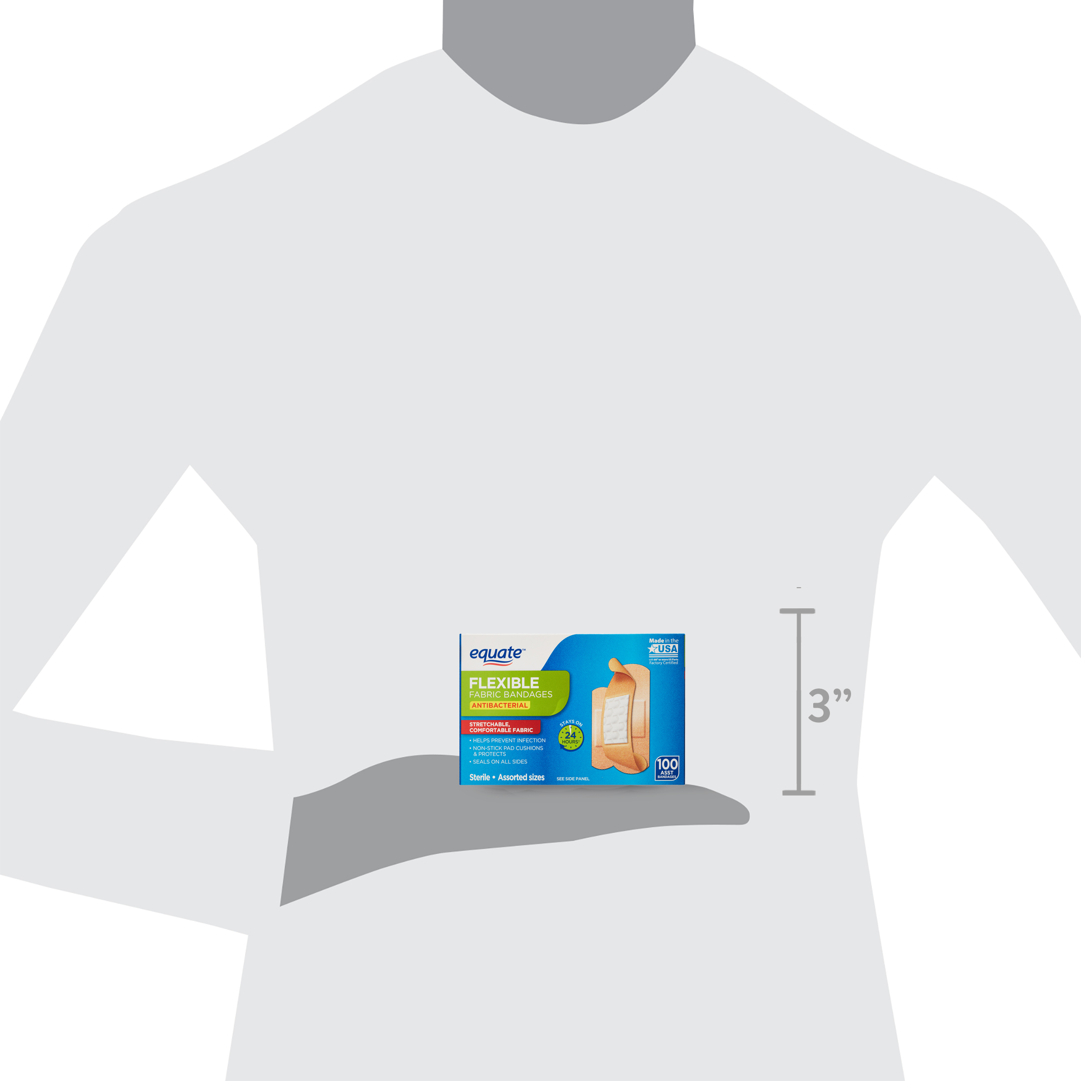 Curitas de tela flexibles antibacterianas Equate, 100 unidades 5
