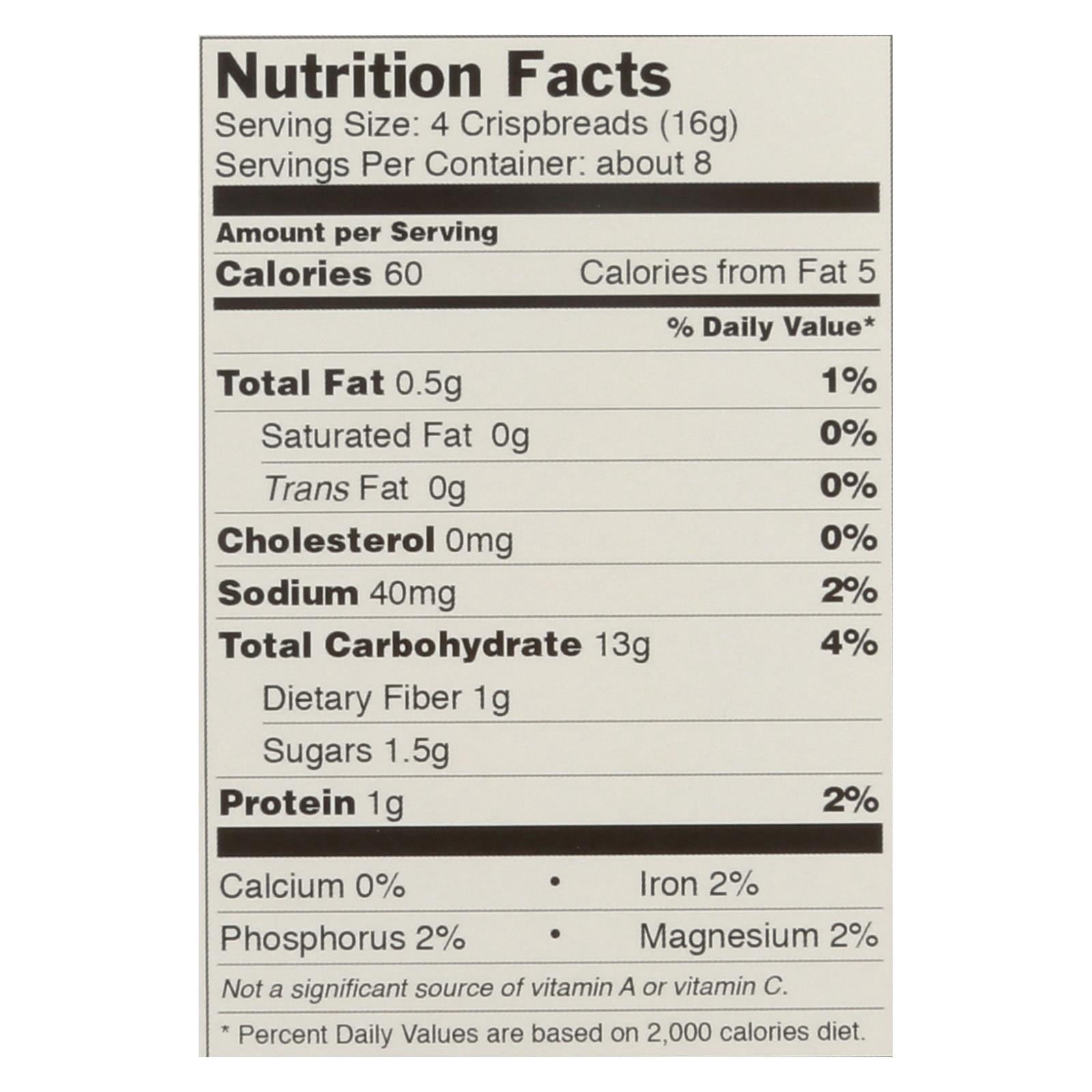 6 Pack : Le Pain Des Fleurs Crispbread, Chestnut, 4.4 Ounce : Packaged Flatbread Snack Crackers