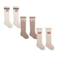 thumbnail image 1 of Calcetines hasta la rodilla para bebés Laklulu, calcetines largos de tubo para niñas, niños recién nacidos, bebés pequeños, calcetines con volantes, 3 pares, 1 of 6