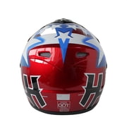 HHH Helmet for Youth and Kids, Full Face with Visor, Mini Bike, ATVs, Dirtbikes, Motocross Off Road Dirt Bike Helmet Safety Standard DOT Certified ( Blue-USA) ( Medium )