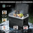 thumbnail image 5 of Auseo 12 Volt 53QT(50L) Portable Car Refrigerator, -4℉~68℉, 12/24V DC & 110-240V AC, Mini Fridge with Wheels for RV Camping, Travel, Truck, Boat, Black, 5 of 8