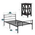 thumbnail image 6 of VECELO 3-Piece Bedroom Sets Metal Bed Frame and 2 Nightstand, 6 of 6