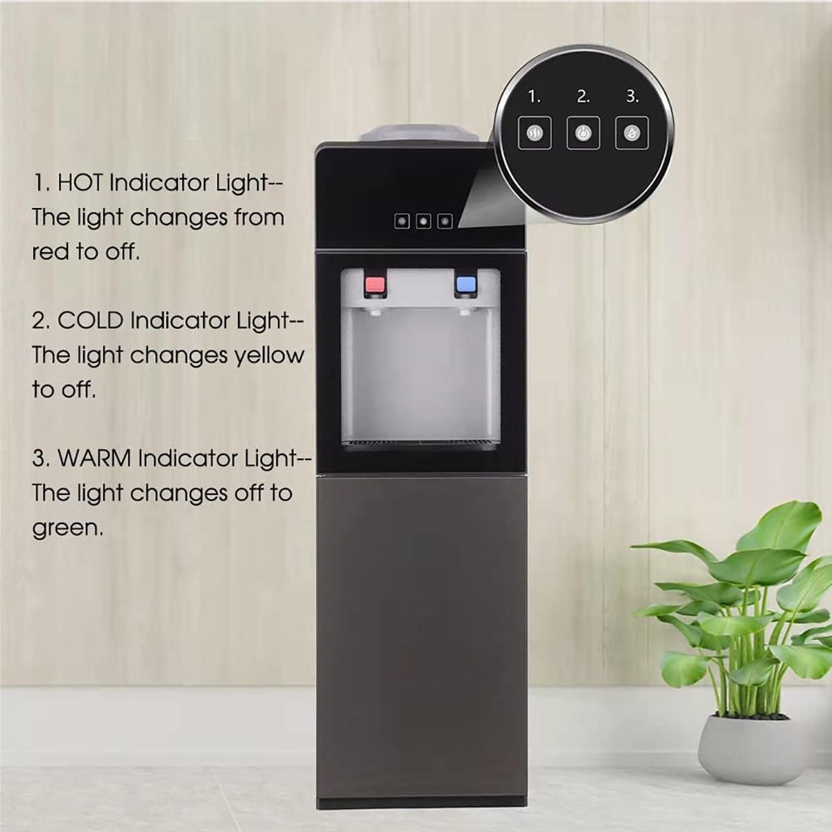 WSYW Top-Loading Water Dispenser for 5 Gallon Bottles, Hot & Cold