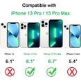 thumbnail image 3 of Pour iPhone 13 Pro pour iPhone 13 Pro Max Protecteur d'Objectif de Caméra, Couverture d'Objectif de Paillettes Bling- 3Pcs Paillettes Graphite, 3 of 5