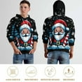 thumbnail image 5 of Adult Christmas Santa Claus Graphic Hoodie, 3D All Over Print Holiday Pullover Sweatshirt with Hood & Pocket, Funny Ugly Christmas Sweater Style, 5 of 7