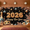 thumbnail image 1 of Decorative Design New Year Banner Festive Theme Celebration Banner for Holiday Event Indoor Decoration Party Backdrop, 1 of 5