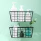 thumbnail image 5 of Fasiaou Hanging Kitchen Baskets For Storage Adhesive Sturdy Small Wire Storage Baskets with Kitchen Food Pantry Bathroom Shelf Storage No Drilling Wall Mounted,1 PACK,Black, 5 of 7