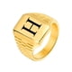 thumbnail image 1 of Anillos con iniciales de Color dorado para hombre, joyería de acero inoxidable con letras personalizadas, A-Z, sello para el dedo meñique, regalo personalizado, 1 of 4
