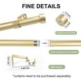 thumbnail image 5 of MaKefeile Classic 48-144 Inch Gold Curtain Rods Heavy duty Single Curtain Rod for Windows,1 Inch Diameter, 5 of 8