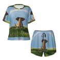 thumbnail image 2 of Yiaed Elephant Dog Print Short Sleeve Pajama Sets for Women Casual Crew Neck 2 Piece Lounge Sets Women's Short-Sleeved Pajama-XX-Large, 2 of 5