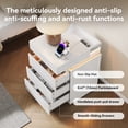 thumbnail image 3 of Leumius 3 Drawer Small Nightstand with Charging Station,LED and Open Shelf,Modern Bedside Table,Wooden End Table for Bedroom,White, 3 of 5