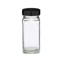 Small Clear Glass Spice Jars w/ Dual Sifter Cap (Food Grade - BPA Free) - 4 Fluid Ounce Capacity BUY 6 GET 6 FREE (12 -PACK)