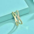 thumbnail image 5 of Whudwhu Stylish Silver Butterfly Knot Ring for Her Wedding Ring Set Emerald, 5 of 6